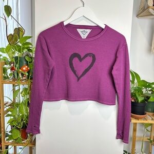 Vintage Y2K Purple Heart Long Sleeve‎ Size Small